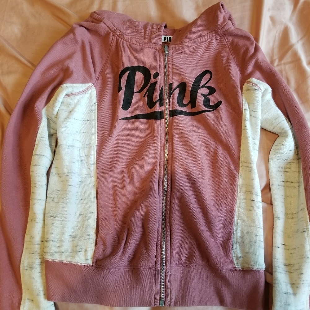 PINK ZIP UP HOODIE